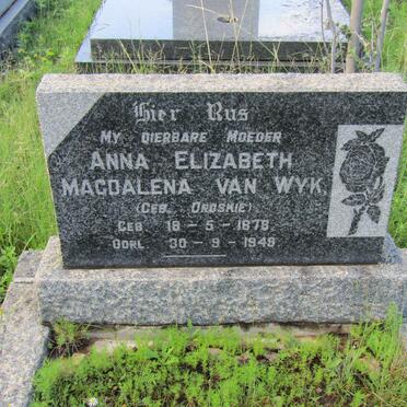 WYK Anna Elizabeth Magdalena, van nee DROSKIE 1878-1949
