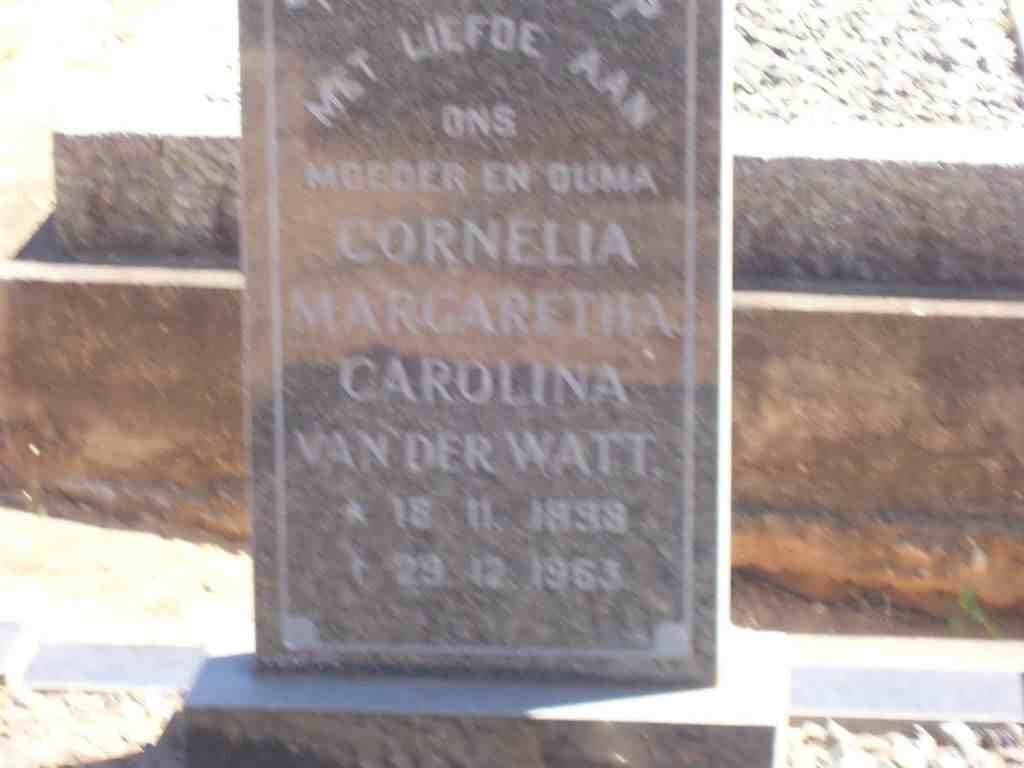 WATT Cornelia Margaretha Carolina, van der 1899-1963