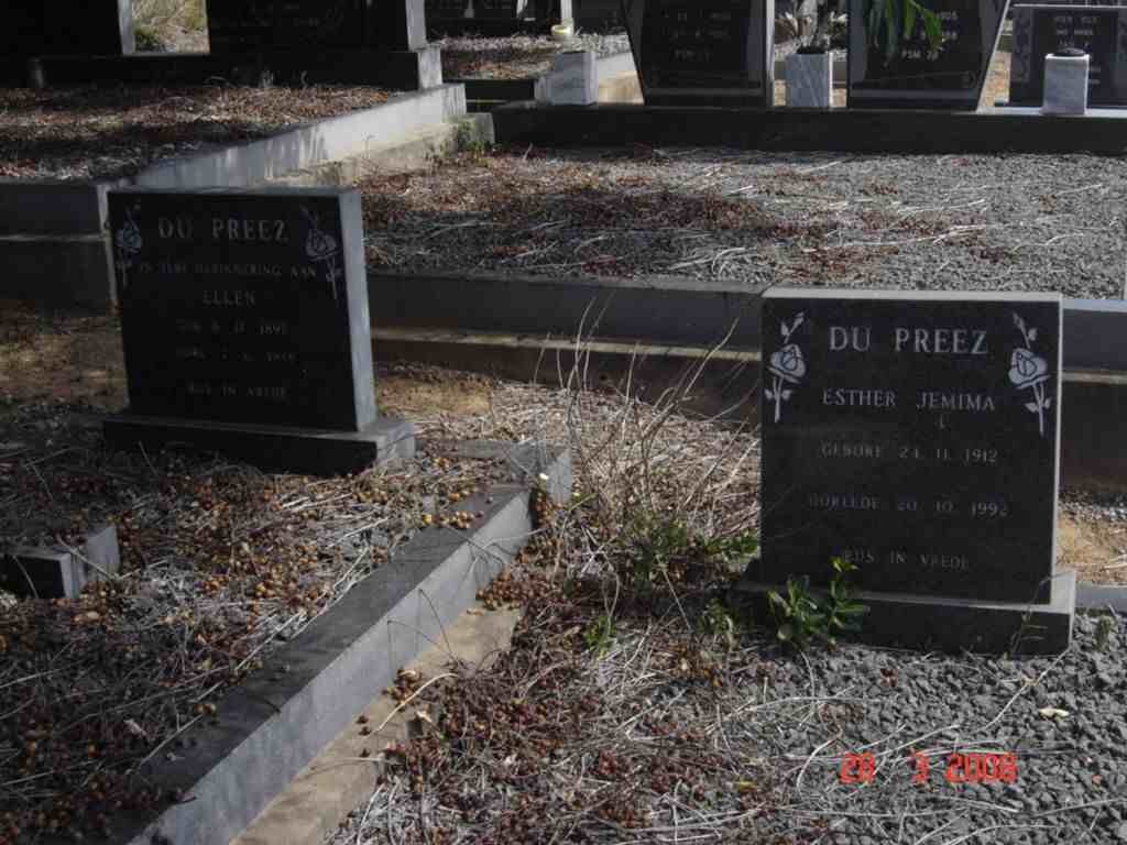 PREEZ Ellen, du 189?-1988 :: DU PREEZ Esther Jemima 1912-1992