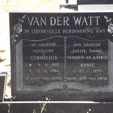 WATT Cornelius, van der 1922-1986 &amp; Annie -1999