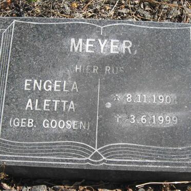 MEYER Engela Aletta nee GOOSEN 1904-1999