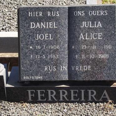 FERREIRA Daniel Joël 1906-1983 &amp; Julia Alice 1911-1988