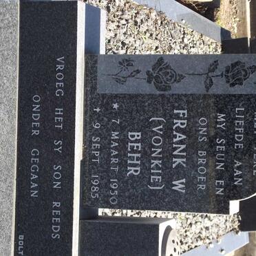 BEHR Frank W. 1950-1985