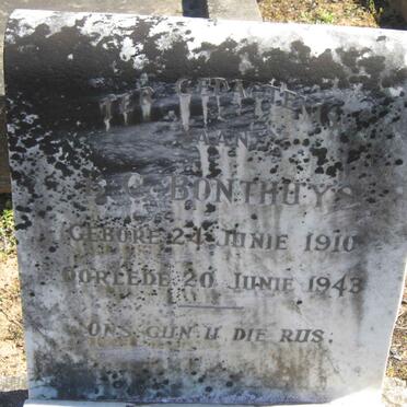 BONTHUYS B.C. 1910-1943