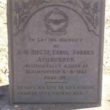 ASHBURNER Errol Forbes -1943