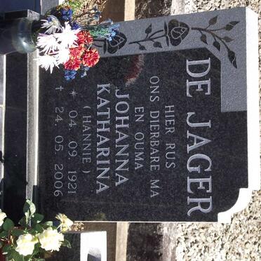 JAGER Johanna Katharina, de 1921-2006