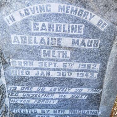 METH Caroline Adelaide Maud 1902-1942