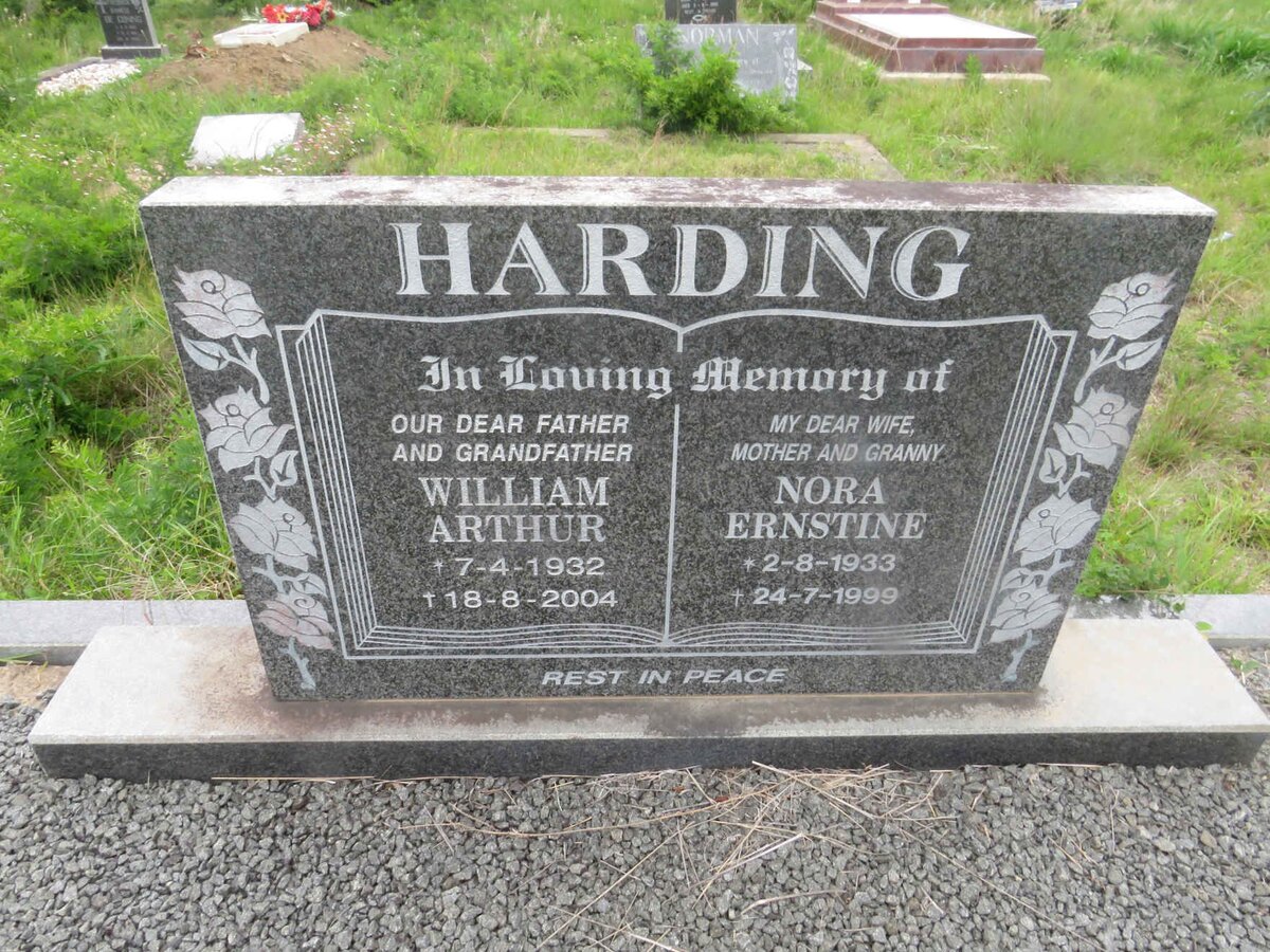 HARDING William Arthur 1932-2004 &amp; Nora Ernstine 1933-1999