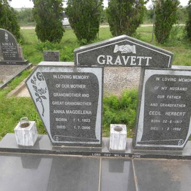 GRAVETT Cecil Herbert 1917-1992 &amp; Anna Magdelena 1923-2006