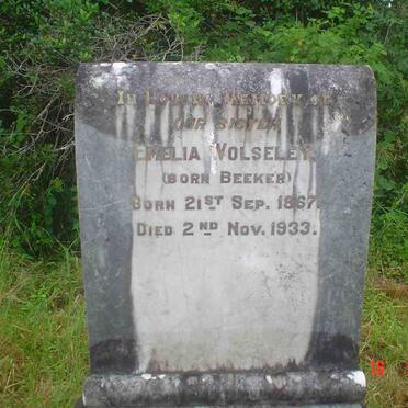 WOLSELEY Emelia nee BEEKER 1867-1933
