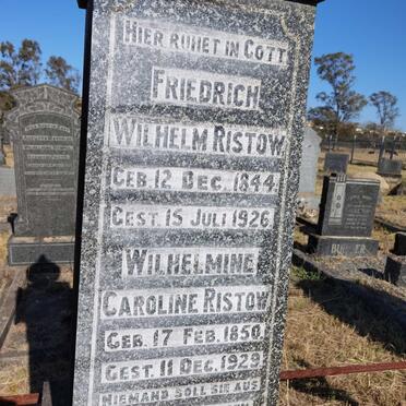 RISTOW Friedrich Wilhelm 1844-1926 &amp; Wilhelmine Caroline 1850-1929