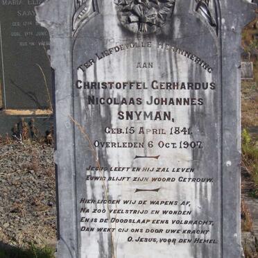SNYMAN Christoffel Gerhardus Nicolaas Johannes 1841-1907