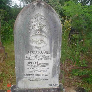 KUHN Christopher 1835-1915 &amp; Eliza POPE 1833-1917