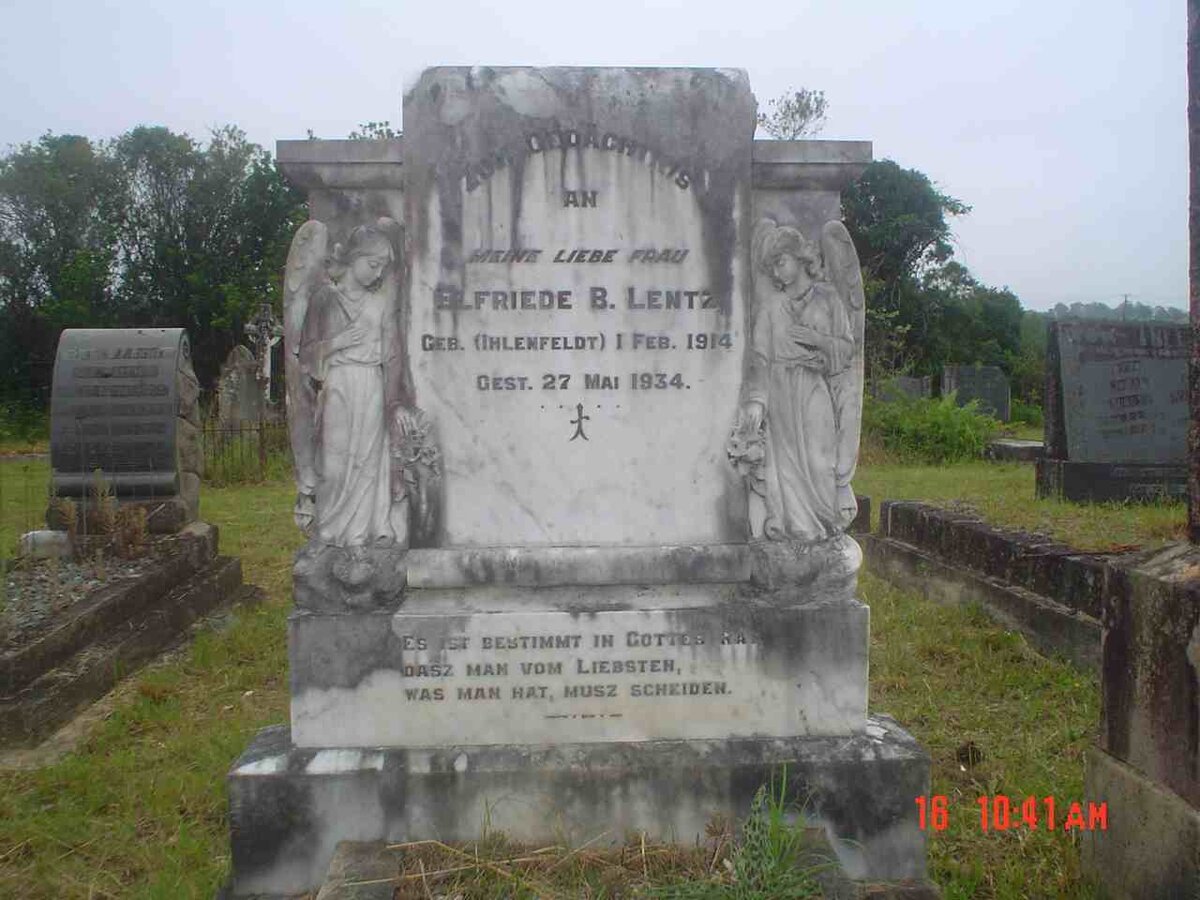 LENTZ Elfriede B. nee IHLENFELDT 1914-1934