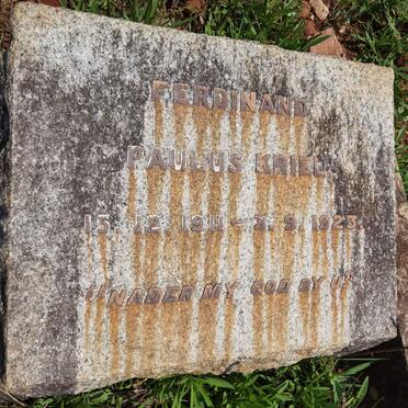 KRIEL Ferdinand Paulus 1911-1923