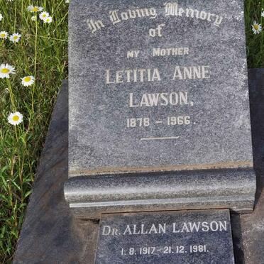 LAWSON Letitia Anne 1878-1966 :: LAWSON Allan 1917-1981