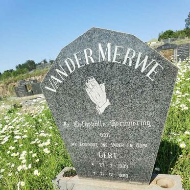 MERWE Gert, van der 1903-1980