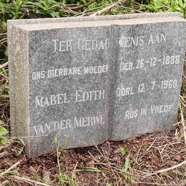 MERWE Mabel Edith, van der 1888-1960