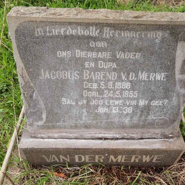 MERWE Jacobus Barend, v.d. 1888-1955