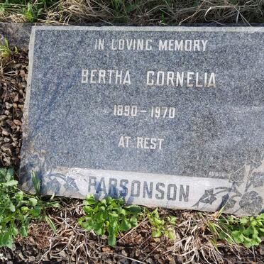 PARSONSON Bertha Cornelia 1890-1970