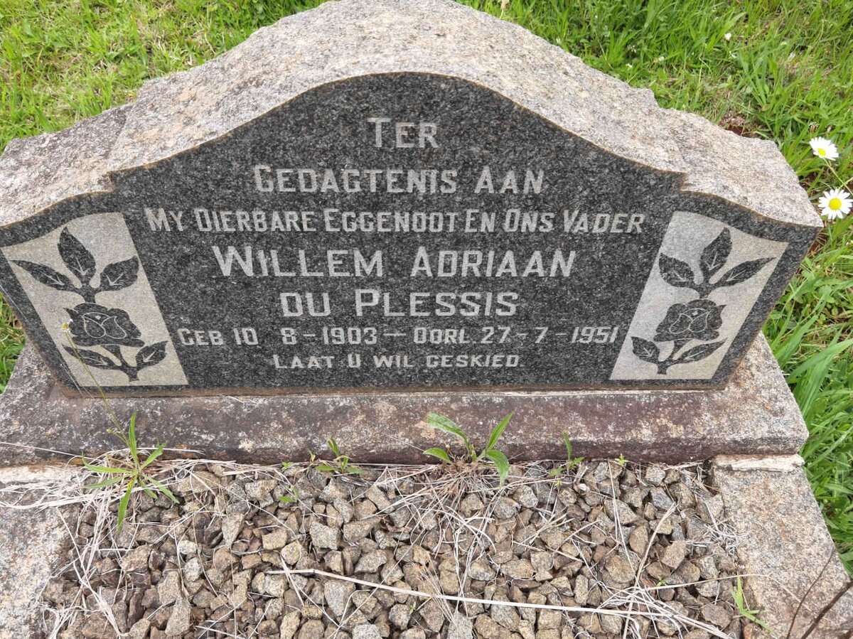 PLESSIS Willem Adriaan, du 1903-1951