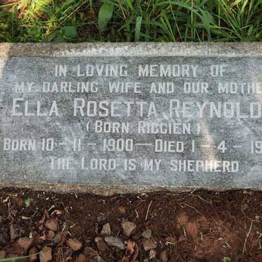 REYNOLDS Ella Rosetta nee RIGGIEN 1900-1962