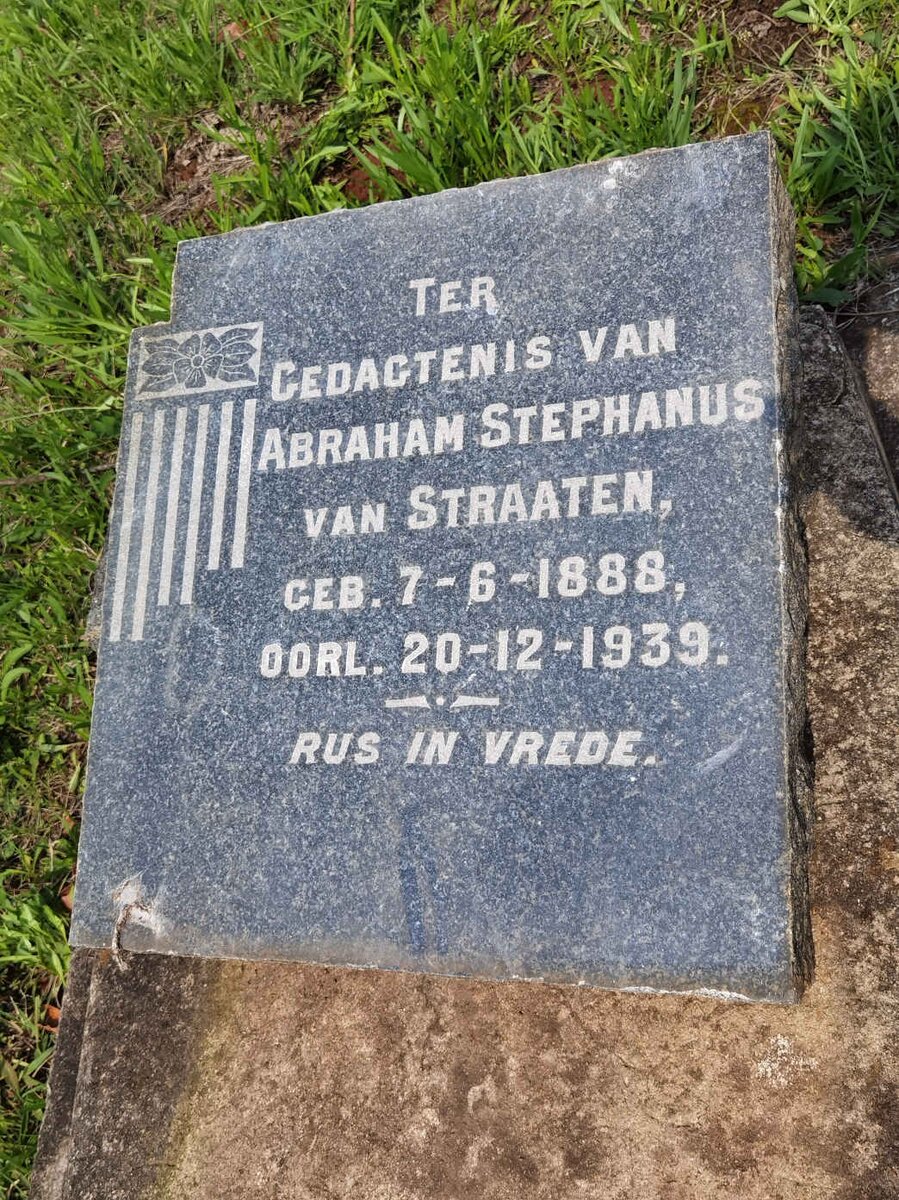 STRAATEN Abraham Stephanus, van 1888-1939