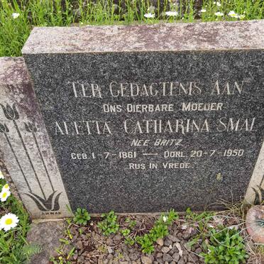 SMAL Aletta Catharina nee BRITZ 1861-1950