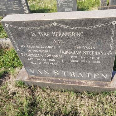 STRATEN Abraham Stephanus, van 1914-1988 &amp; Petronella Johanna 1915-1970