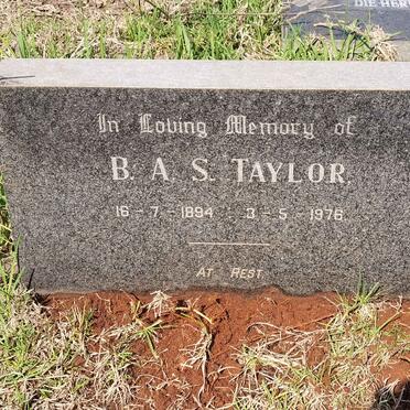 TAYLOR B.A.S. 1894-1976