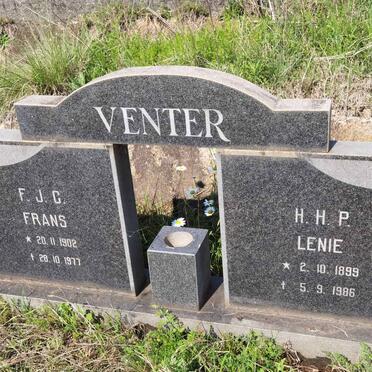 VENTER F.J.C. 1902-1977 &amp; H.H.P. 1899-1986