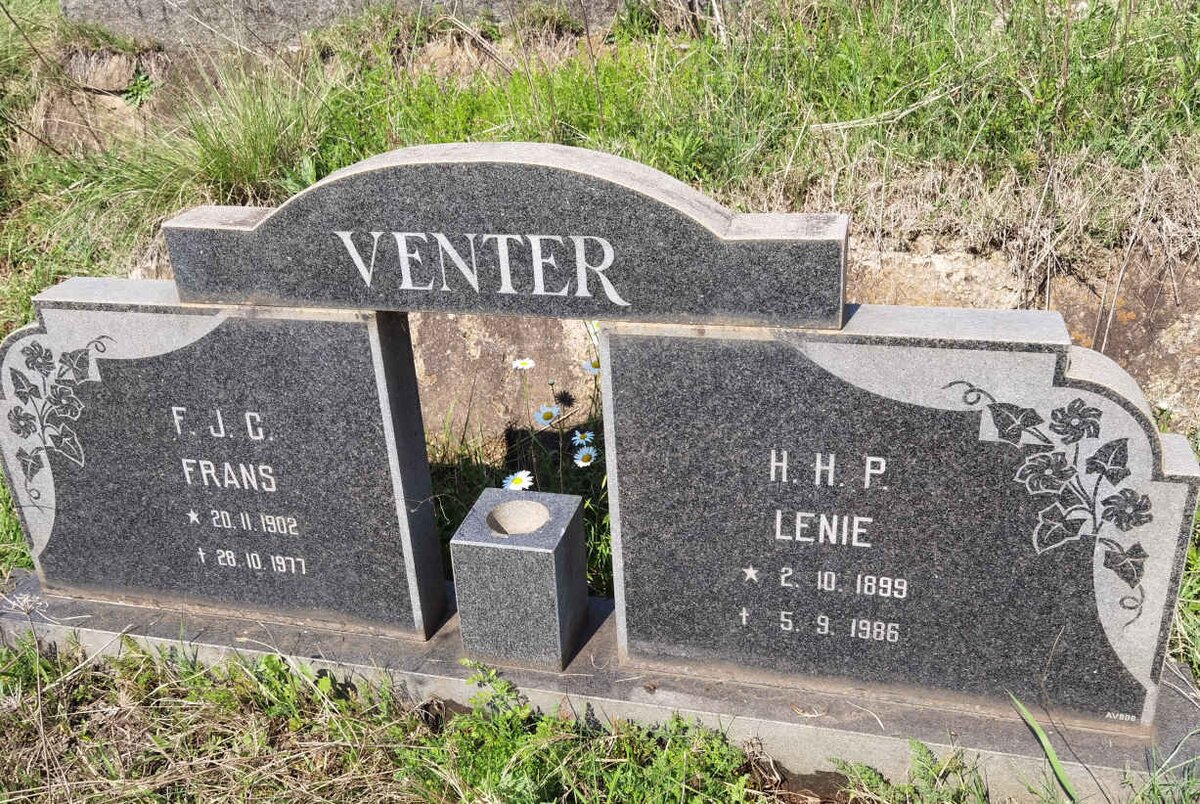 VENTER F.J.C. 1902-1977 &amp; H.H.P. 1899-1986