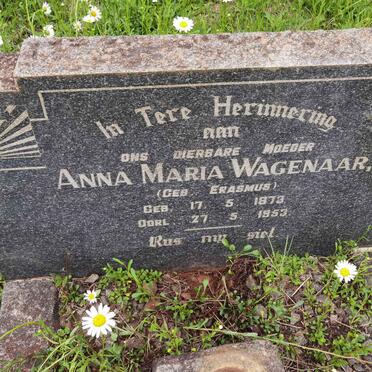 WAGENAAR Anna Maria nee ERASMUS 1873-1953