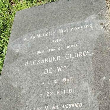 WIT Alexander George, de 1953-1981