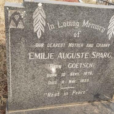 SPARG Emilie Auguste nee GOETSCH 1876-1959