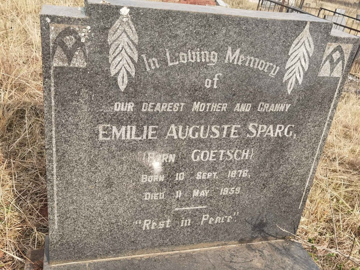 SPARG Emilie Auguste nee GOETSCH 1876-1959