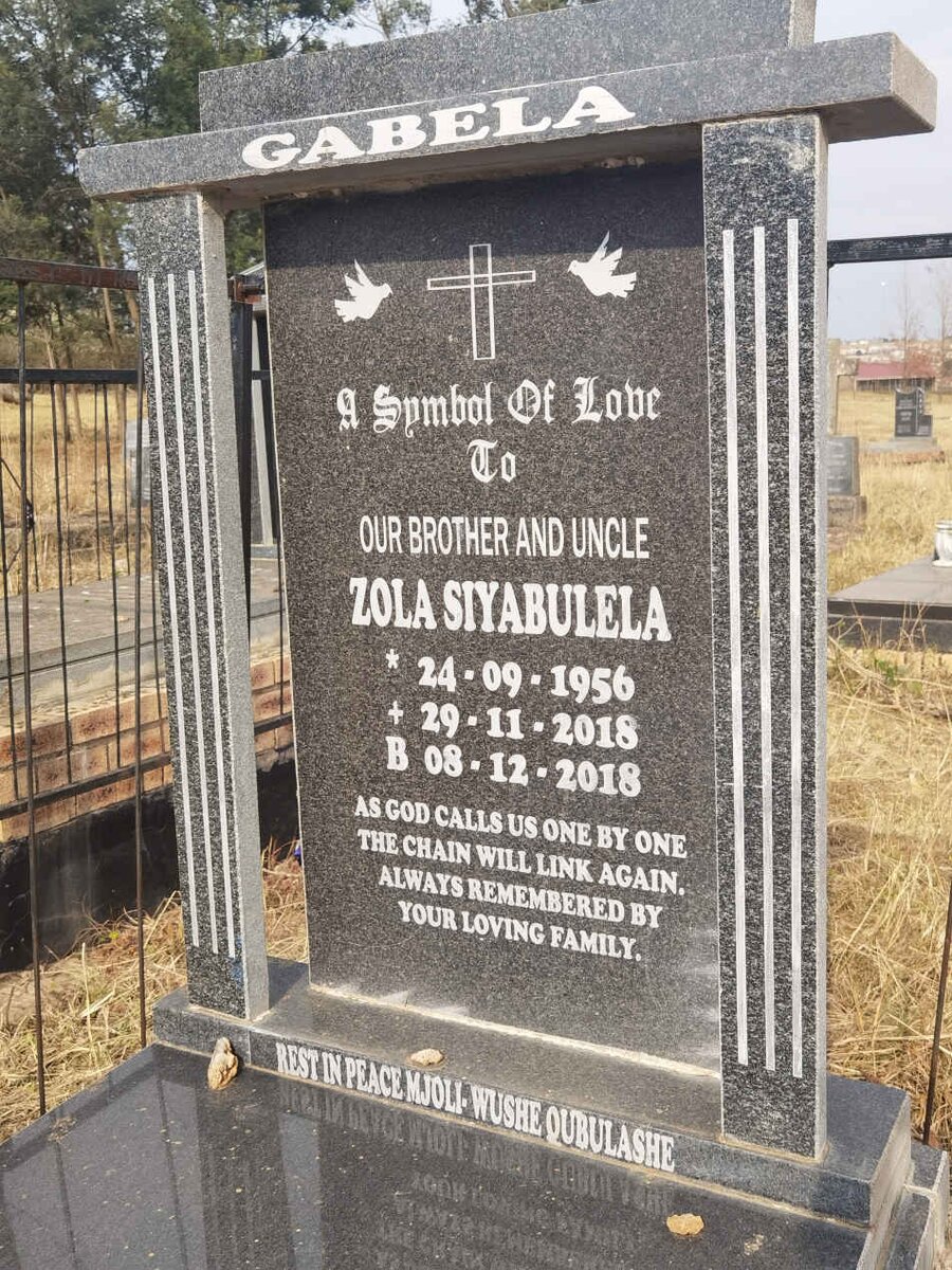 SIYABULELA Zola 1956-2018