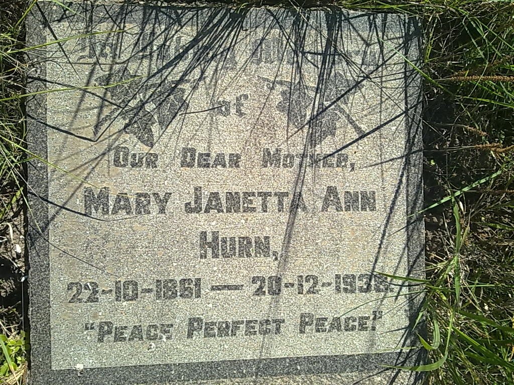 HURN Mary Janetta Ann 1861-1938