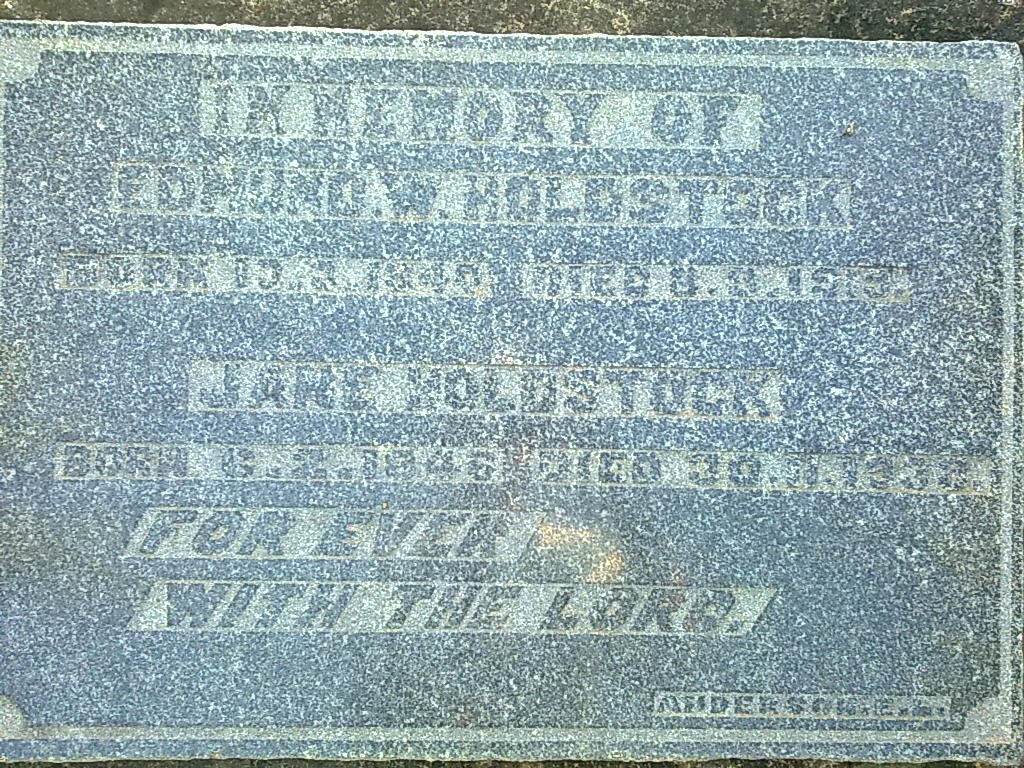 HOLDSTOCK Edmund W. 184?- 1919 &amp; Jane 1846-1938