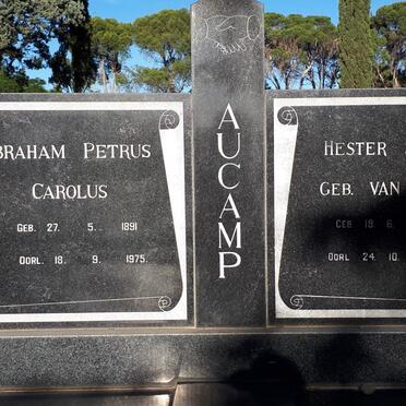 AUCAMP Abraham Petrus Carolus 1891-1975 &amp; Hester Sophia VAN ZYL 1894-1981