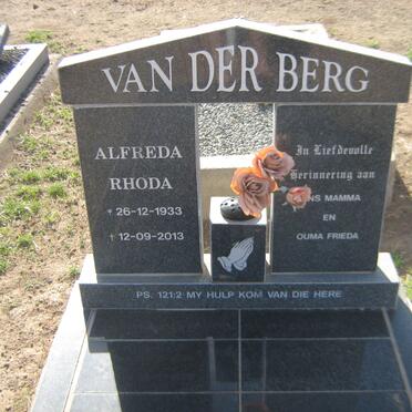 BERG Alfreda Rhoda, van der 1933-2013