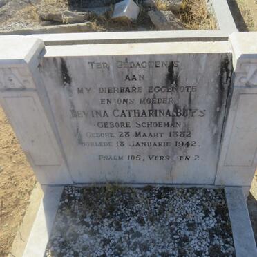 BUYS Levina Catharina nee SCHOEMAN 1882-1942