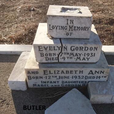 BUTLER Evelyn Gordon 1931-1931 :: BUTLER Elizabeth Ann 1932-1932 