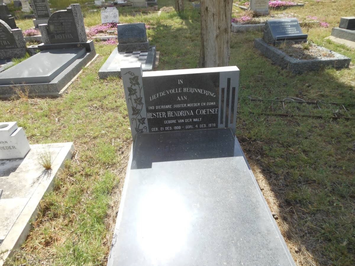 COETSEE Hester Hendrina nee VAN DER WALT 190?-1978