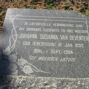 DEVENTER Johanna Susanna, van nee EBERSOHN 1899-1964