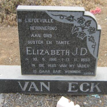 ECK Elizabeth J.D., van 1916-1993