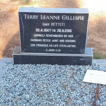 GILLESPIE Terry Leanne nee PETTIT 1947-2015