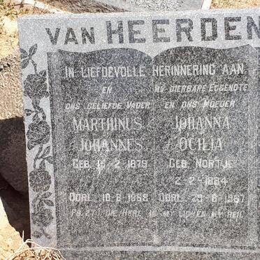 HEERDEN Marthinus Johannes, van 1879-1969 &amp; Johanna Ocilia NORTJE 1884-1967