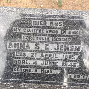 JENSMA Anna S.C. 1905-1948