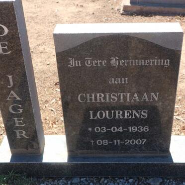 JAGER Christiaan Louwrens, de 1936-2007